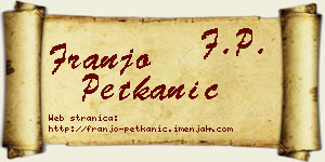 Franjo Petkanić vizit kartica